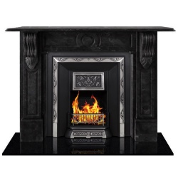 Bordeaux Marble Mantle with Square Return