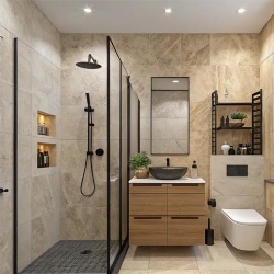 Brown natural stone marble shower wall tiles