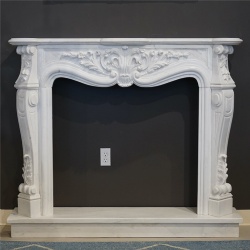 CARRARA WHITE MARBLE FIREPLACE