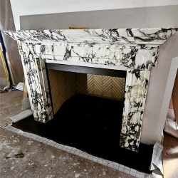 Calacatta Viola marble fireplace surround Brucefox Design