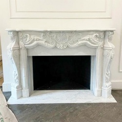 Carrara White Marble Fireplace Mantel Traditional Style