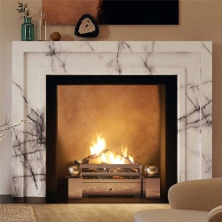 Chesneys Manhattan Luxe Lilac Marble Modern Fireplace Surround