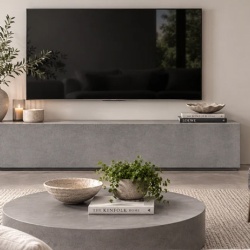 Concrete Long TV Unit