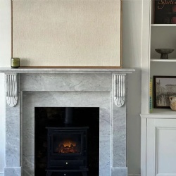 Custom marble fireplace bespoke design luxury home decor