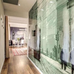 Digital Printed Glass for Hotel Corridor Wall Panels