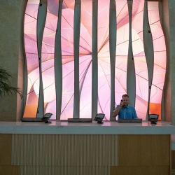 Digital Printed Glass for Hotel Reception Wall