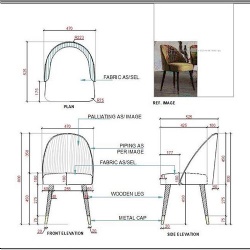 Dining Chair Technical Drawing for Tender Projects