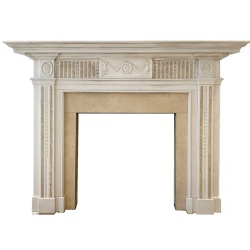 English Marble Mantel Classic Carved Statuary Marble Reproduction