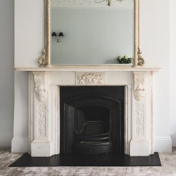 English fireplace by Carrara marble