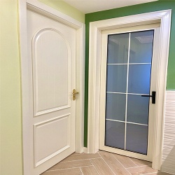 Flush Solid Core Bathroom Wood Door Painted