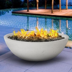 Freestanding GFRC fire bowl natural gas