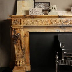 French Empire Chimneypiece Carved in Convent Siena Marble