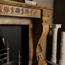 French Empire Chimneypiece Carved in Convent Siena Marble