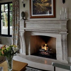 French provincial marble fireplace mantel for residential villa