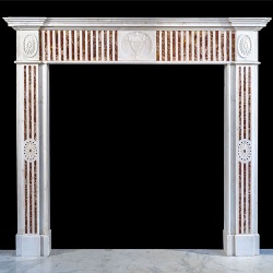 Georgian marble fireplace mantel with moulded shelf