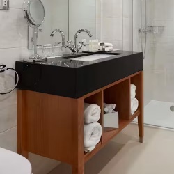 Granite Absolute Black Bath Vanities with Wood Base