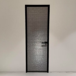 Inerior aluminum door with fabric laminated glass for privacy