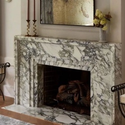 Italian marble fireplace mantel