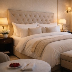 King Size Upholstered Headboard with Tufted Design