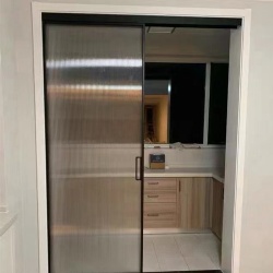 Kitchen Sliding Glass Door with Wood Jamb and Casing