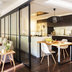 Kitchen Telescopic Sliding Glass Partition Door