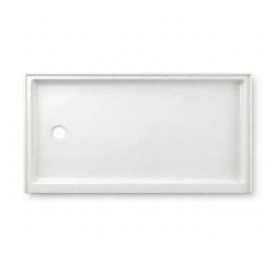 Left Drain Cultured Marble Shower Pan