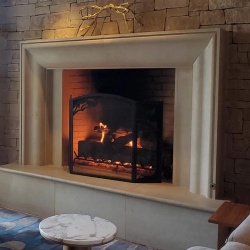 Limestone Fireplace Mantel for Hyatt Regency Hotel Lobby