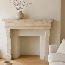 Limestone Fireplace for New Construction Multi-Family Project
