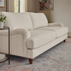 Linen English Roll Arm Sofa for Boutique Hotel Lounge