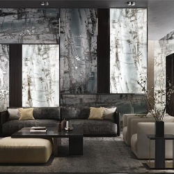 Marble Veined Laminated Glass for Luxury Architectural Interiors