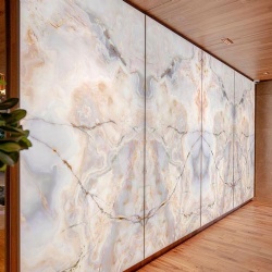 Marble Veined Laminated Glass for Luxury Architectural Interiors