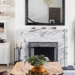 Marble fireplace mantel for Williamsburg townhouse project