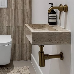 Marble lavatory basin