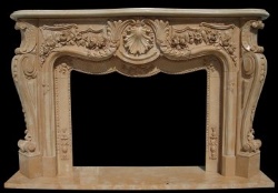 Marvelous french marble fireplace mantle surround