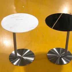 Metal side table with marble top