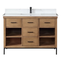 Modern bathroom vanity furniture with composite marble countertop
