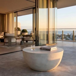 Monolithic Hemisphere Concrete Coffee Table