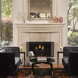 Natural Marble Fireplace Mantel for Luxury Hotel Lobby