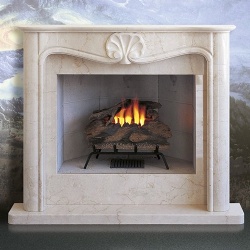 New Venice Style Marble Fireplace Mantel by Botticino Marble