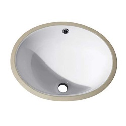 Oval undermount white porcelain bathroom sink