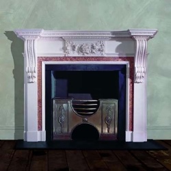 Palladian Marble and Limestone Fireplace Mantel