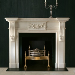 Pallandian style marble fireplace mantel reproduction