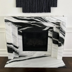 Panda marble for gorgeous fireplace surrounding