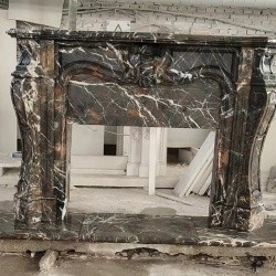 Polished Michelangelo Marble Fireplace Mantel