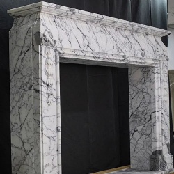 Rare Italian Calacatta Marble Fireplace Mantel