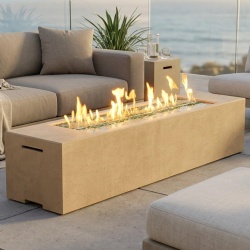 Rectangular GFRC gas fire pit 50000 BTU