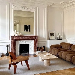 Red Marble Fireplace Mantel Parisian Space