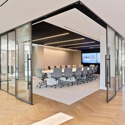 Sliding Interior Glass Wall for Office Conference Room