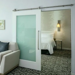 Sliding Wood Frame Glass Door for Bedroom