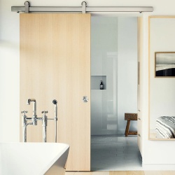 Sliding barn doors for hotel rooms